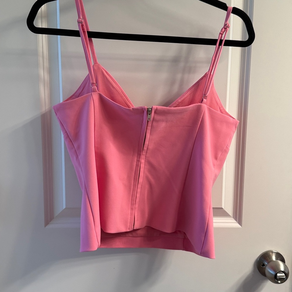 Zara Pink Bow Top Size Medium, NWT - Picture 3 of 3